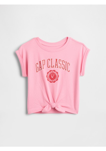 Kız Bebek Açık Pembe Baby & Toddler Kravat Düğümü Logo T-Shirt