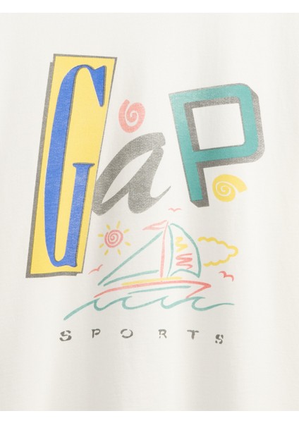 Erkek Krem Gap Logo T-Shirt modelleri