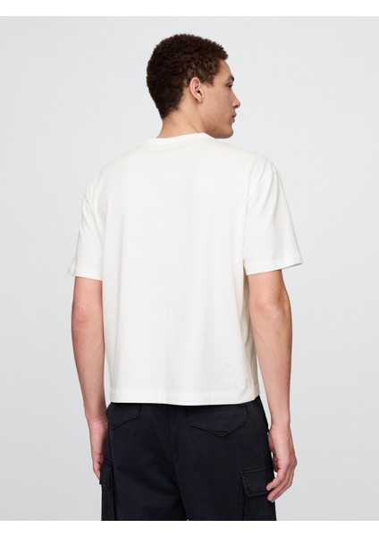 Erkek Krem Gap Logo T-Shirt fırsatları