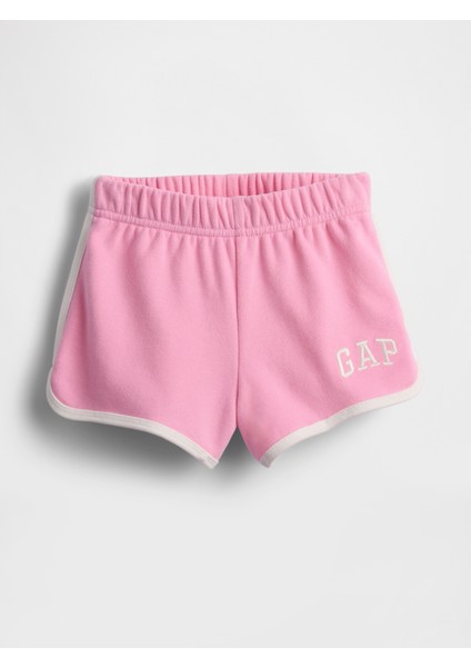 Kız Bebek Açık Pembe Bebek ve Küçük Çocuk Logo Yunus Sweat Şortları