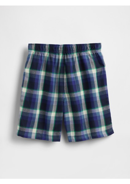 Erkek Çocuk Lacivert Geri Dönüştürülmüş Flannel Pj Boxer Şort modelleri