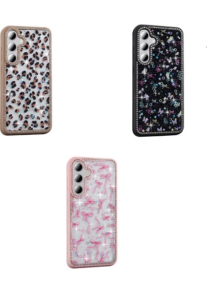 Galaxy S24 Fe Kılıf Taşlı ve Simli Tasarım Azra Kapak fırsatları