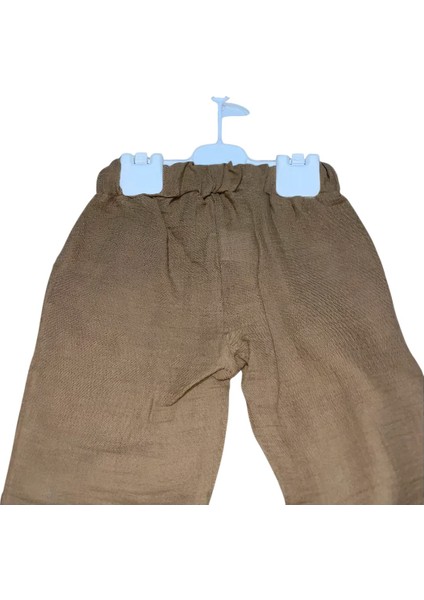 Erkek Bebek Müslin Takım - Bej Gömlek ve Kahverengi Pantolon 2’li Set indirimleri