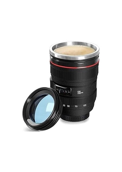 Senon Objektif Kupa Lens Kupa Kahve ve Çay Için Termos Kupa Fotoğraf Tutkunları Için Dekoratif Hedi
