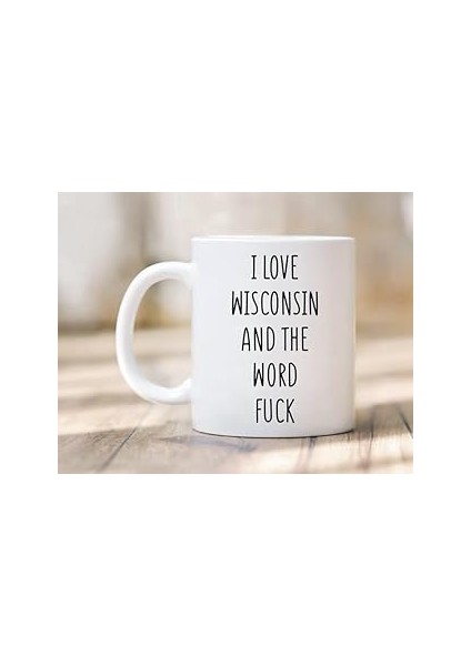 Print Dore Wisconsin'ı Seviyorum Kupa - Wisconsin Kupa - Komik Wisconsin Ingilizce Kupa Bardağı