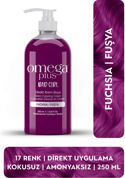Bad Girl FUŞYA Geçici-Renkli Amonyaksız Saç Boyası 250 ML