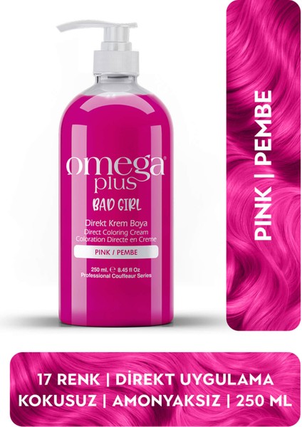 Bad Girl PEMBE Geçici-Renkli Amonyaksız Saç Boyası 250 ML