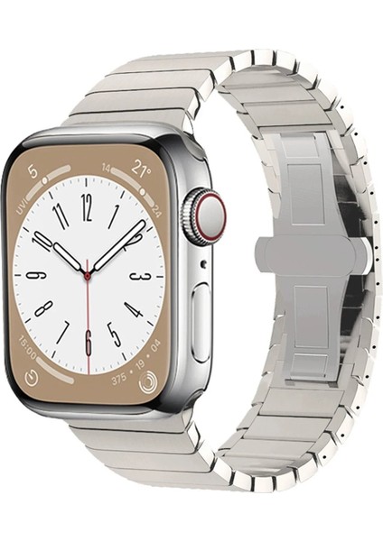Apple Watch 38MM KR413 Fine Steel Kordon - Yıldız Işığı