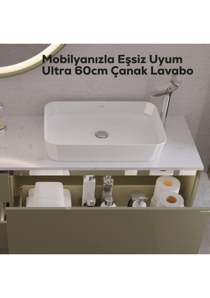 Ultra Dikdörtgen Çanak Lavabo 60 cm Beyaz modelleri