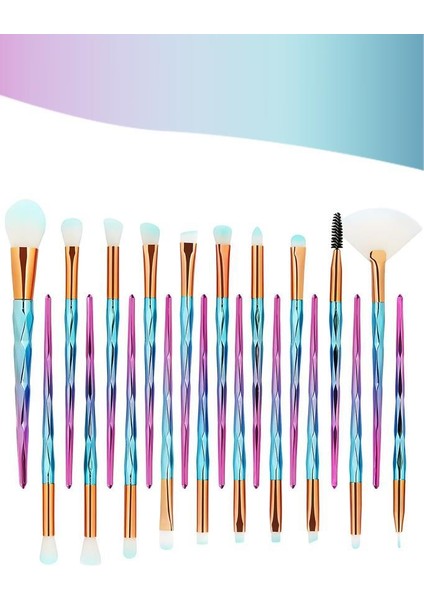20’li Unicorn Desenli Makyaj Fırça Seti