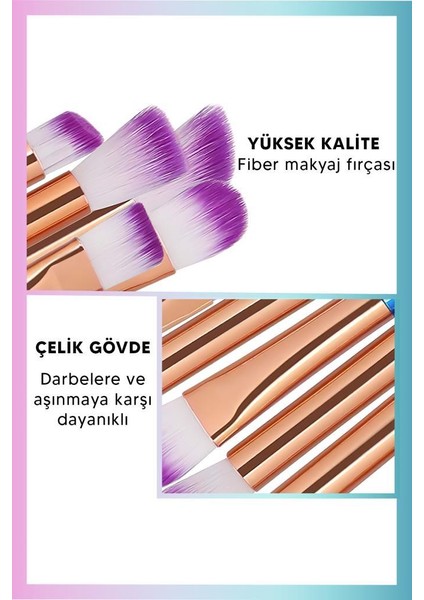20’li Unicorn Desenli Makyaj Fırça Seti modelleri