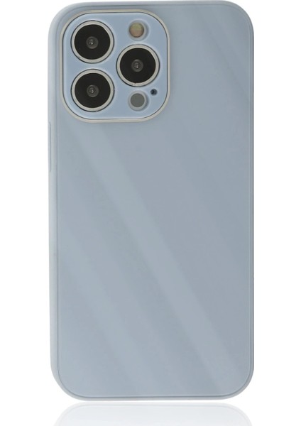 iPhone 14 Pro Max Kılıf Glass Kapak - Sky Blue