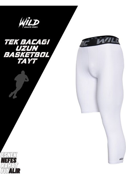 Basketbol Tek Bacak Uzun 3/4 Spor Tayt Sol Uzun