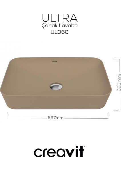 Ultra Dikdörtgen Çanak Lavabo 60 cm Mat Cappucino fırsatları