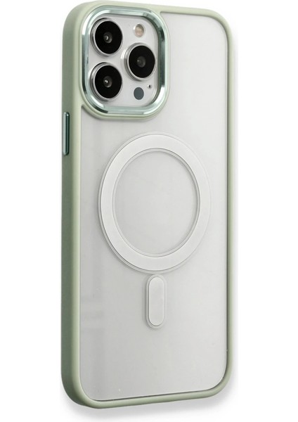 iPhone 13 Pro Kılıf Room Magneticsafe Silikon - Su Yeşili