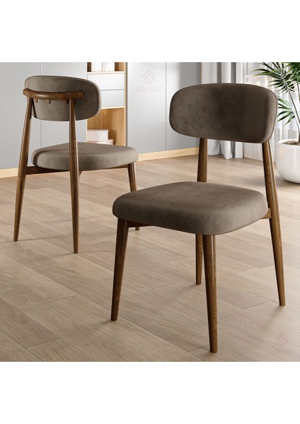 Laos Serisi 4 Adet Cappucino Mutfak Sandalyesi Ahşap Kaplama 1. Sınıf Babyface Kumaş modelleri