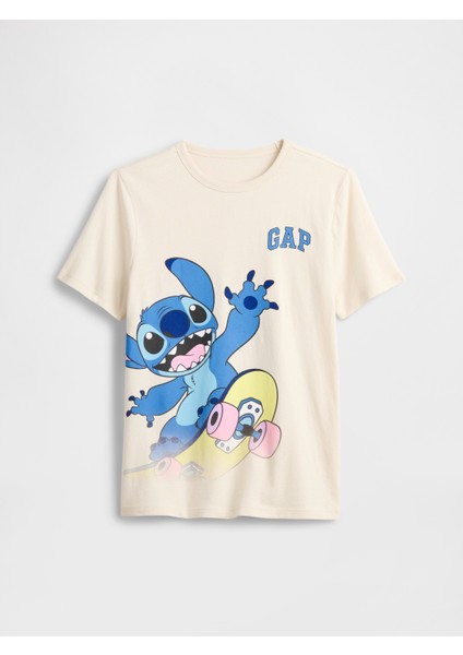 Erkek Çocuk Krem Lilo & Stitch Gap Logo T-Shirt