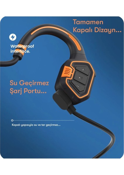 As9 Suya Dayanıklı Bluetooth Kulaklık - Siyah