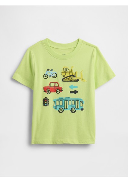Erkek Bebek Açık Yeşil Gap Logo Grafikli T-Shirt