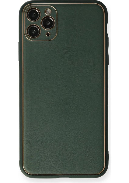iPhone 11 Pro Kılıf Coco Deri Silikon Kapak - Yeşil