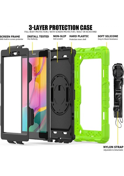 Samsung Galaxy T290 Tab A 8 Kılıf Pars Tablet Kapak - Yeşil fırsatları