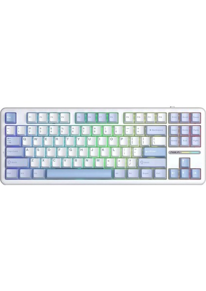 F87 Pro Mekanik Rgb Tkl Graywood V3 Switch Kablosuz Makrolu Hot Swap Klavye Buz Mavi