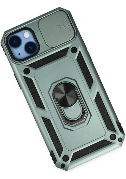 iPhone 14 Plus Kılıf Pars Lens Yüzüklü Silikon - Yeşil modelleri