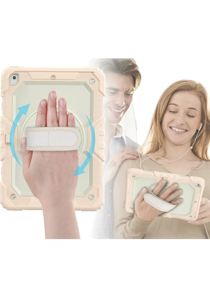 iPad 10.2 (7.nesil) Kılıf Strap New Tablet Kapak - Pembe fiyatları