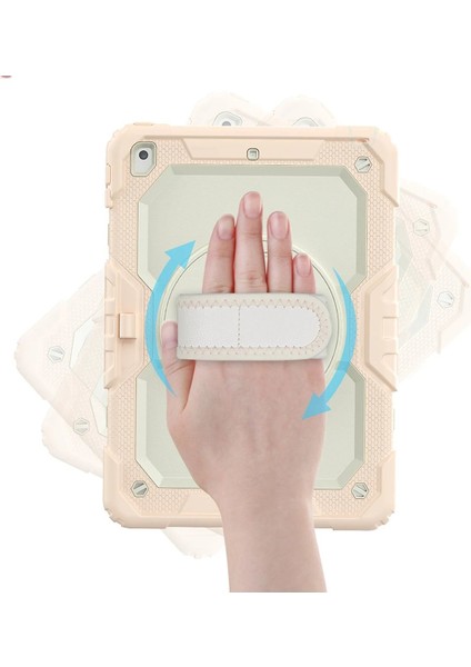 iPad 10.2 (7.nesil) Kılıf Strap New Tablet Kapak - Pembe modelleri