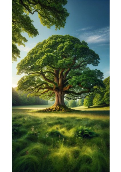 Orman'ın Büyük Yeşil Ağacı Kanvas Tablo Ev Duvar Salon Ofis Dükkan Hediyelik Dekarasyon Süsü fiyatları