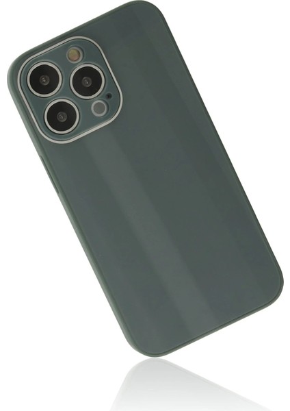 iPhone 14 Pro Max Kılıf Glass Kapak - Koyu Yeşil fiyatları