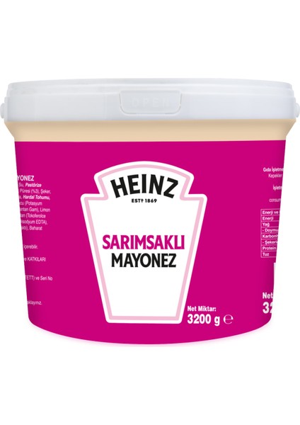Sarımsaklı Mayonez Kova 3200 gr