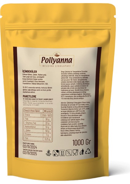 Sütlü Belçika Drop Çikolata (1 Kg)