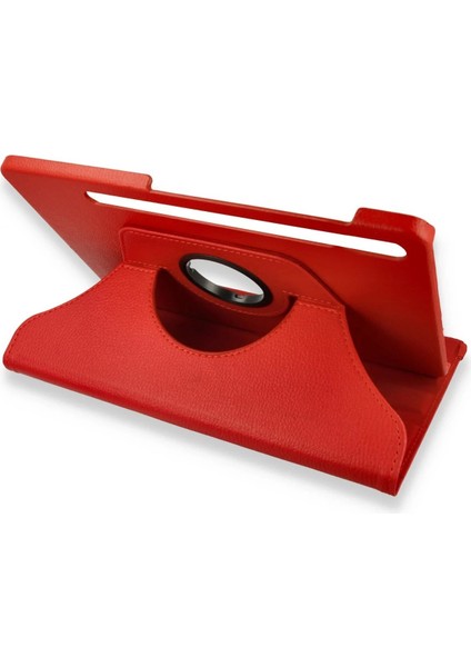 Samsung Galaxy X800 Tab S8 Plus 12.4 Kılıf 360 Tablet Deri Kılıf - Kırmızı