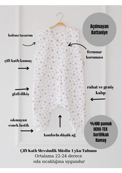 Baharlık ve Mevsimlik Çocuk Uyku Tulumu, Çift Katlı 1 Tog Çocuk ve Bebek Uyku Tulumu