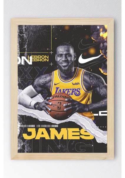 Lebron James Çerçeveli Tablo - Basketbol Nba Posteri Tablo