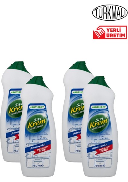 Amonyaklı Sıvı Krem Yüzey Temizleyici 750 ml x 4 Adet