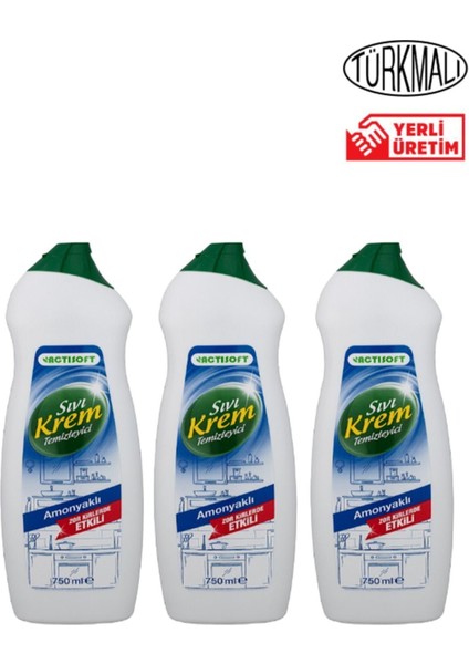 Amonyaklı Sıvı Krem Yüzey Temizleyici 750 ml x 3 Adet