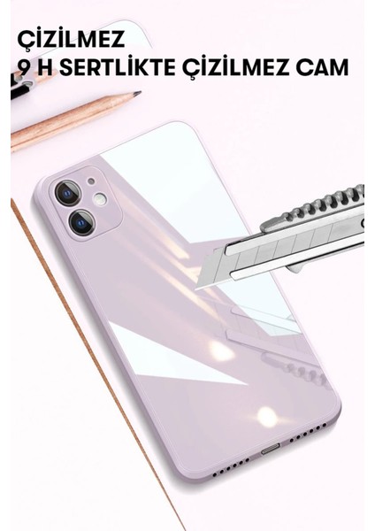 iPhone 14 Pro Max Kılıf Glass Kapak - Lila indirimleri