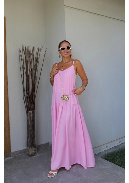 Pembe Salaş Askılı Elbise indirimleri