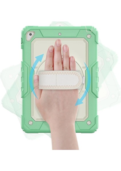 iPad 5 Air 9.7 Kılıf Strap New Tablet Kapak - Yeşil modelleri