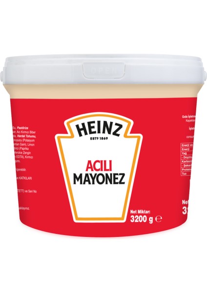 Acılı Mayonez Kova 3200 gr