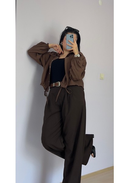 Palazzo Pantalon Kahverengi Oversize Kesim fiyatları