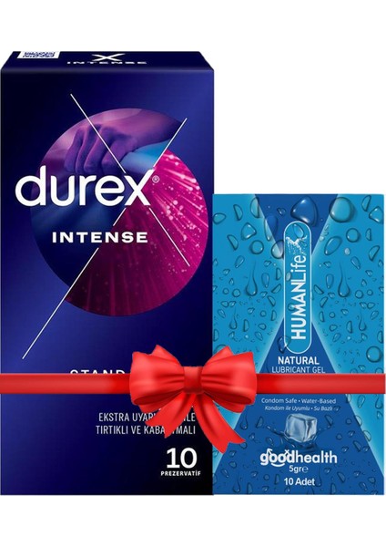 Intense Prezervatif 10'lu + Humanlife 5 gr x 10 Doğal Jel Lubricant