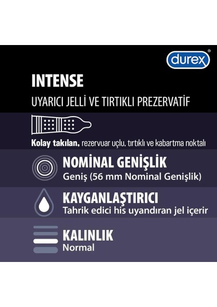 Intense Prezervatif 10'lu + Humanlife 5 gr x 10 Doğal Jel Lubricant fiyatları
