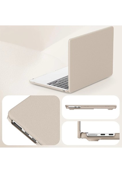 Macbook Air 13.6 Macbook Deri Kapak - Gold