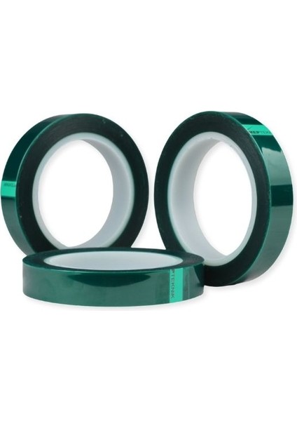 Yeşil Polyester Maskeleme Bandı 12 MM × 55 M – 220 °c Isıya Dayanıklı