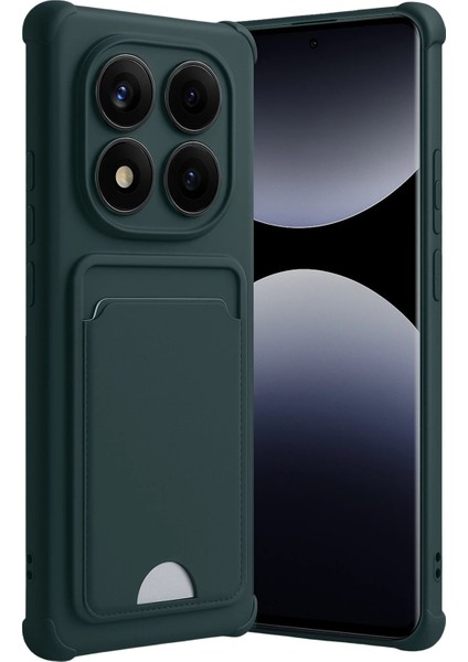 Xiaomi Redmi Note 14 Pro 4g Kılıf Kamera ve Köşe Korumalı Kartlıklı Cüzdanlı Yumuşak Silikon Kartvizit Bölmeli Kapak