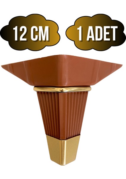 Irem Kahverengi Altın 12CM Plastik Ayak Mobilya Masa ve Dolap Ayağı(Kahverengi ALTIN)(12CM)
