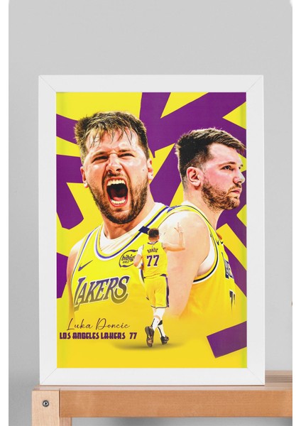 Luka Doncic Çerçeveli Tablo - Los Angeles Lakers Nba Posteri Tablo